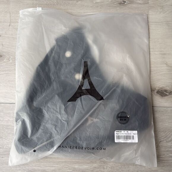 Manière De Voir Vegan Leather Biker Corset Black Size 2 Nwt - Picture 5 of 10